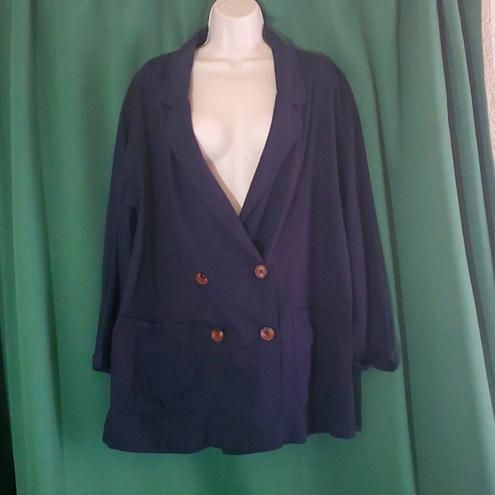 Linen blend blazer